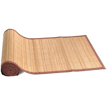 BambooMN Bamboo Table Runner, Brown w/ Brown Border - 1 Piece