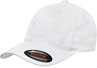 Flexfit Low-profile Soft-structured Garment Washed Cap ,White, Large/X-Large