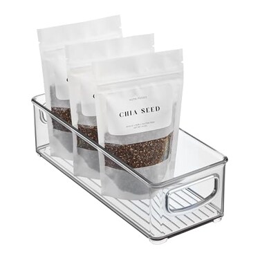 iDesign Plastic Stackable Pantry Bin, Clear