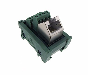 MDFLY RJ45 Ethernet Connector Breakout Board Module 45D Screw Terminals Din Rail Mount