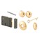 Prime-Line E 2478 Horizontal Trim Lock Set, 3-3/8 In. Backset, Black Housing w/Brass Plated Knobs ,1 Set