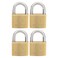 Brinks 40mm Solid Brass Keyed Security Padlock, 4-Pack