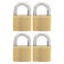 Brinks 40mm Solid Brass Keyed Security Padlock, 4-Pack