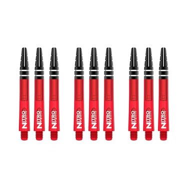 RED DRAGON Nitrotech Medium Shafts - Red - 3 Sets per Pack ,9 shafts in TotalCheckout Card