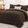 downluxe Comforter Set Reversible Bedding Sets, Brown/Tan, King