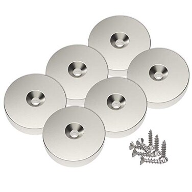 Magnetpro 6 Pieces Disc Magnets with Counterbore 20 LB Force
