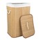 Home Basics Foldable Bamboo Laundry Basket Hamper ,Rectangle, Natural