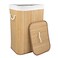 Home Basics Foldable Bamboo Laundry Basket Hamper ,Rectangle, Natural