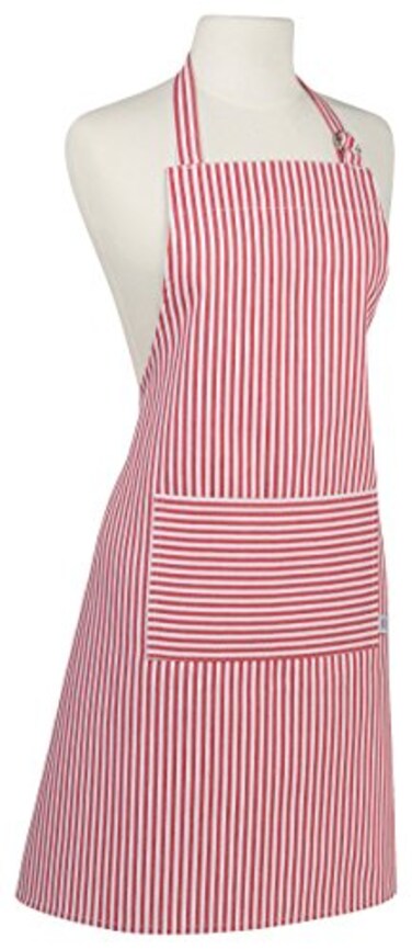 Now Designs Narrow Stripe Chef's Kitchen Apron, Red Stripe 28 x 32 in