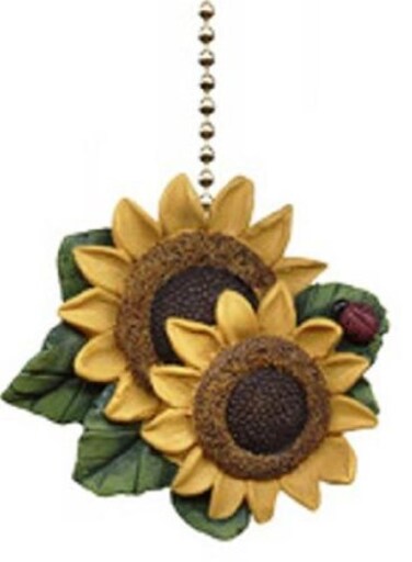 Clementine Sunflower Ladybug Floral Kitchen Ceiling Fan Light Pull