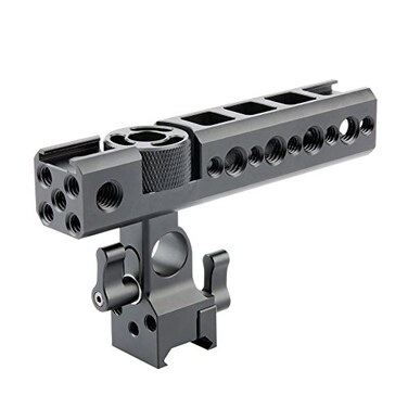NICEYRIG Quick Release NATO Top Handle with 15mm Rod Clamp Cold Shoe Mounts