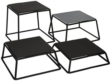 Tablecraft Non-Slip Riser Set ,Set of 4, Black, Gray