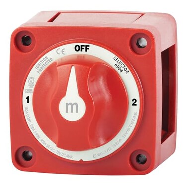 Blue Sea Systems 3&lsquo;Position Mini Battery Switch, Red, 6008 m&lsquo;Series