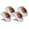 Partsam 4x Sealed Chrome Armored LED Trailer Clearance Light Side Marker Light 12LED Amber