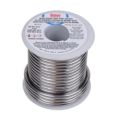OATEY 21212 Rosin Leaded Core Solder, 1/8 In Dia, Silvery Grey, 1 Lb
