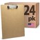 Officemate Recycled Wood Clipboard, 9 x 12.5-Inches, Low-Profile Rust-Resistant Clip, Hardboard Writing Surface with Retractable Hang Tab, 24-Pack, Brown