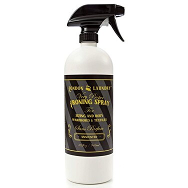 London Laundry IroningSizing Spray 32 Oz. - Spray Starch Alternative - Less Stiff than Starch - Unscented