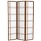 Red Lantern 6 ft. Tall Double Cross Shoji Screen - Walnut - 3 Panels
