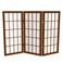 Red Lantern 2 ft. Short Desktop Window Pane Shoji Screen - Walnut - 3 Panels