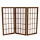 Red Lantern 2 ft. Short Desktop Window Pane Shoji Screen - Walnut - 3 Panels