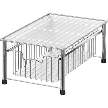 Simple Houseware Stackable Basket Drawer, Chrome