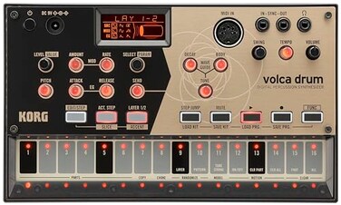 Korg Volca Drum Digital Percussion Synthesizer w/ 16-step Sequencer and Active Step