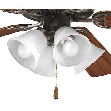 Progress Lighting AirPro 15" 4-Light Ceiling Fan Light Kit, Antique Bronze