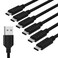 SABRENT [6-Pack 22AWG Premium 6ft USB-C to USB A 2.0 Sync and Charge Cables [Black] ,CB-C6X6