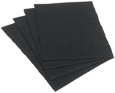 DII 100% Cotton, Ribbed 13x 19" Everday Basic Placemat Set of 4, Black
