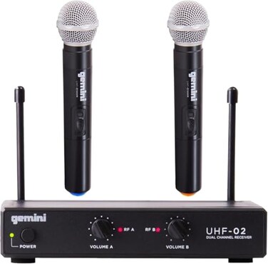Gemini Dual-Channel UHF Handheld Microphone System ,UHF-02M-S34