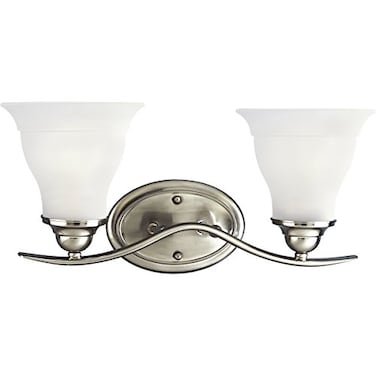 Progress Lighting Trinity 2-Light Bath Vanity Light, Brushed Nickel
