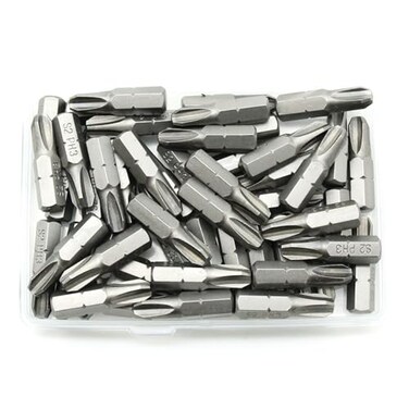 TEMO 50p PH3 Phillips3 1" L Screwdriver Insert Bit, Impact Ready S2 Steel