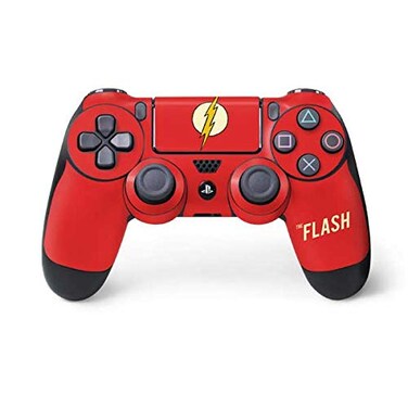 Skinit Decal Gaming Skin Compatible with PS4 Controller - Officially Licensed DC Comics The Flash Classic Emblem Design