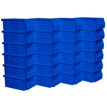 Akro-Mils 30220 AkroBins Plastic Storage Bins, 7"x4"x3", Blue, 24-Pack
