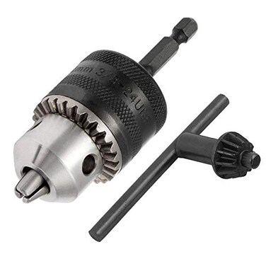 Eyech 0.6-6.5mm Capacity Drill Chuck 1/4 Inch Hex Shank Drill Chuck Adapter Converter Impact Driver Conversion Tool