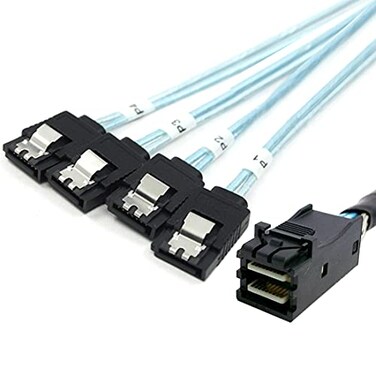 chenyang Mini SAS SFF-8643 Host 1 to 4 SATA 7Pin Target Hard Disk 6Gbps Data Server Raid Cable 0.5M