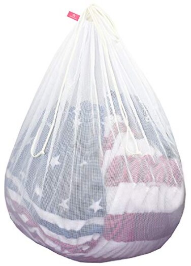 Freegrace Extra Large Mesh Laundry Bag, Heavy Duty Drawstring Hamper Liner