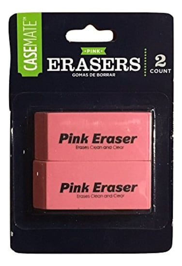 Case-Mate CASEMATE Smudge-Proof Pink Erasers 2 Count