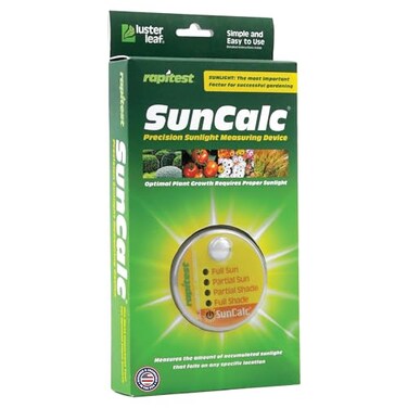 Luster Leaf 1875 Rapitest SunCalc Sunlight Calculator for Gardens“ Measures Full Sun, Partial Sun, Partial Shade, and Full Shade. Designed and Engineered in the USA