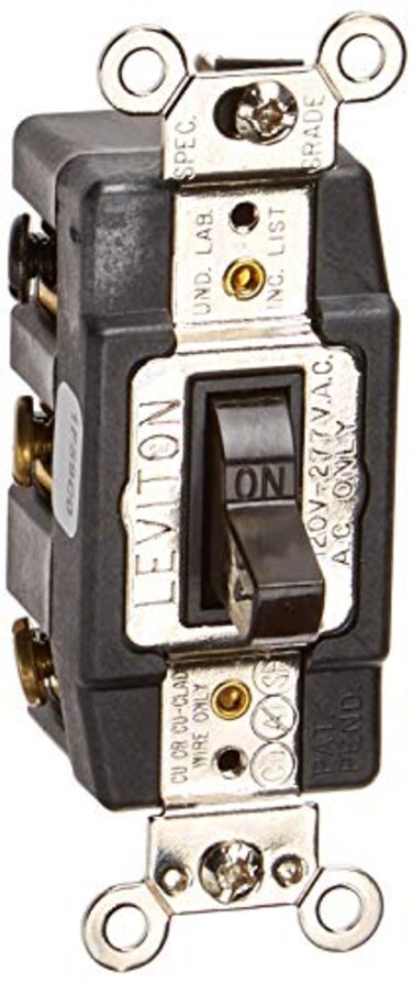 Leviton 30 Amp, 120 Volt, Toggle Double-Pole AC Quiet Switch, 1288, Brown