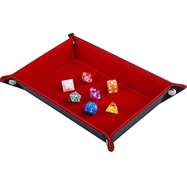 SIQUK Double Sided Dice Tray Folding Rectangle Dice Holder