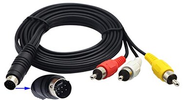 zdyCGTime 3 RCA to 7 Pin Mini DIN S-Video Extension Cable, 5ft/1.5M, for Laptop, Personal Computer, Projector, Television, DVD Player