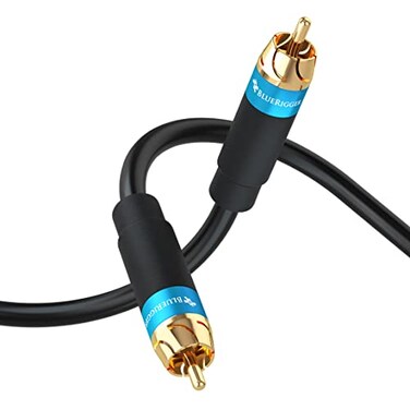 BlueRigger Subwoofer Cable 15FT ,Dual Shielded RCA Cables for Subwoofer