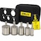 Drilax 5-Pc Diamond Hole Saw Set with GuidePU Casefor Glass, Tile, GraniteCountertopsIncludes 3/4", 1", 1-3/16", 1-3/8", 1-5/8" Bits