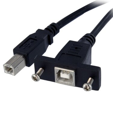 StarTech 3ft Panel Mount USB 2.0 B-B F/M Cable ,USBPNLBFBM3