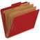Pendaflex Pressboard Classification File Folders, 3 Dividers, 2" Embedded Fasteners, 2/5 Tab Cut, Letter Size, Bright Red, Box of 10