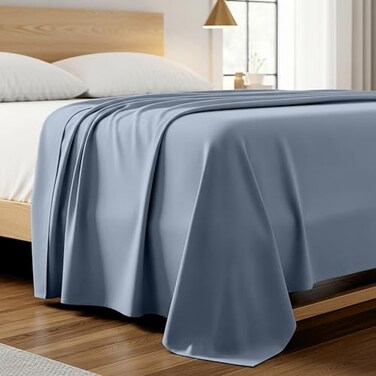 Mellanni California King Size Flat Sheet - Iconic Collection Bedding