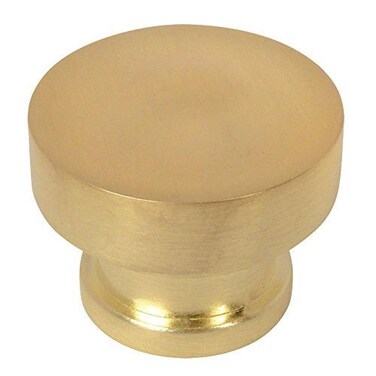 Cosmas 10 Pack 704BB Brushed Brass Knob 1-1/4 Inch Diameter