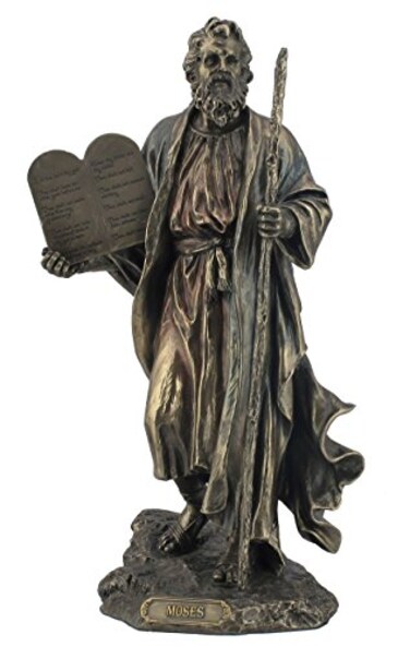 Unknown 9.75 Inch Moses Holding The 10 Commandments Cold Cast Bronze Figurine