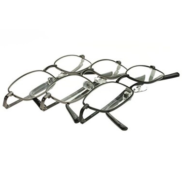 Foster Grant Men's Council 3 Pk Rectangular Reading Glasses, metal/Transparent, 49 mm,2.00